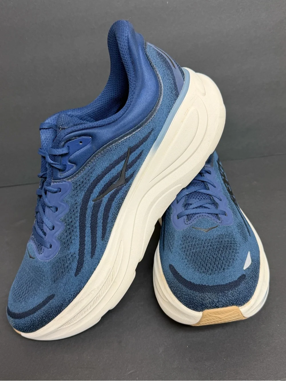Hoka One One Bondi 9 Mens Size 15 D Blue Athletic Running Shoes BARELY WORN